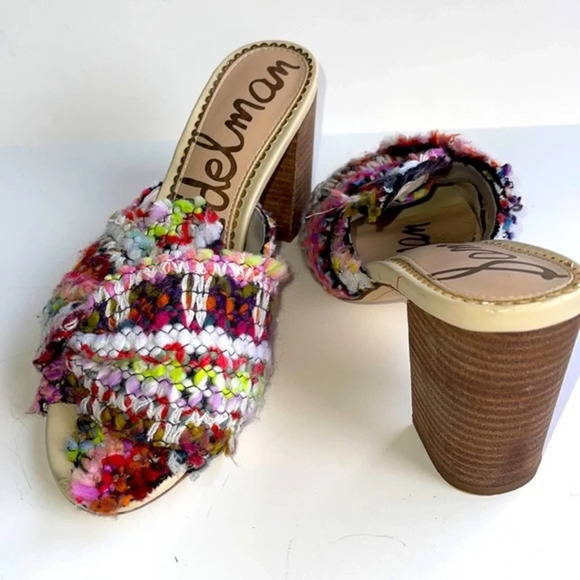 Sam Edelman Oda Slide Tweed Multi Print Heel - Picture 1 of 10